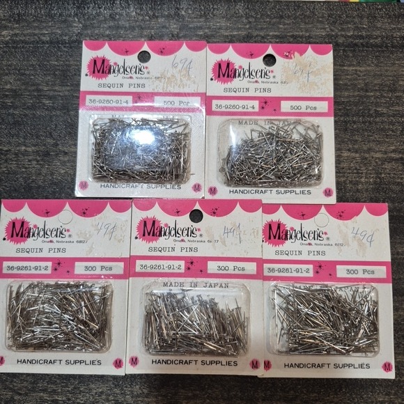 Mangelsen's Jewelry - Vintage NOS Mangelsen's Sequin Pins  Total of 1900 Pins